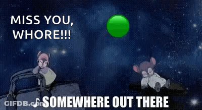 Cartoon Characters Sitting With Green Balloon GIF
