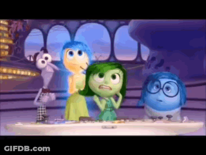 Cartoon Characters Standing Around Table GIF