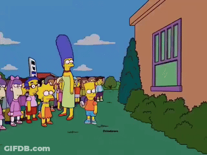 Cartoon Characters Standing By CTX Sign GIF
