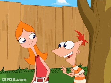 Cartoon Characters Standing By Fence GIF