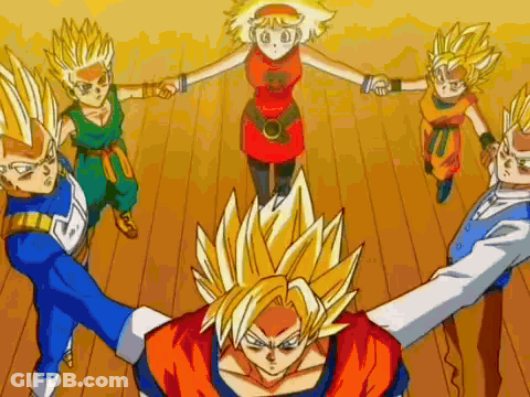 Cartoon Characters Standing In Circle Holding Hands GIF
