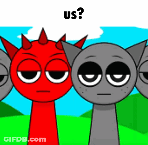 Cartoon Characters Standing In Field One With Horns GIF