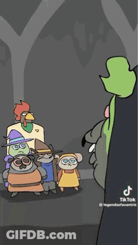Cartoon Characters Standing In Forest GIF