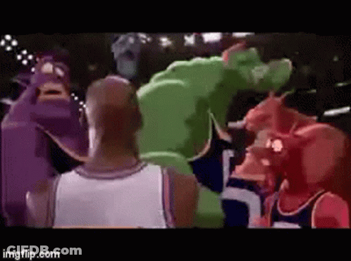 Cartoon Characters Standing In Front Of Moon GIF