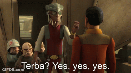 Cartoon Characters Standing In Front Of Terba Yes Yes Yes GIF