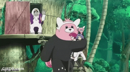 Cartoon Characters Standing In Woods GIF