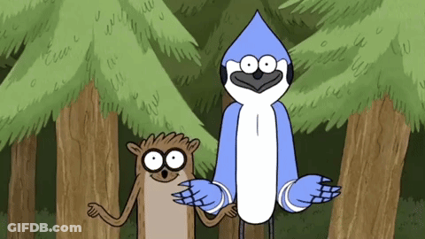 Cartoon Characters Standing In Woods GIF