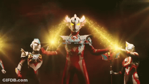 Cartoon Characters Standing Next To Director GIF