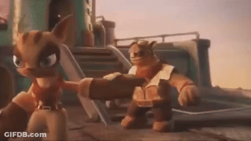 Cartoon Characters Standing Next To Each Other GIF