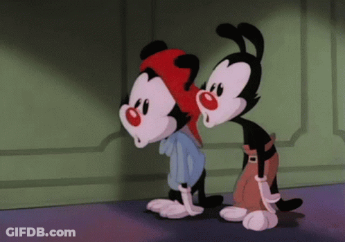 Cartoon Characters Standing Next To Each Other GIF