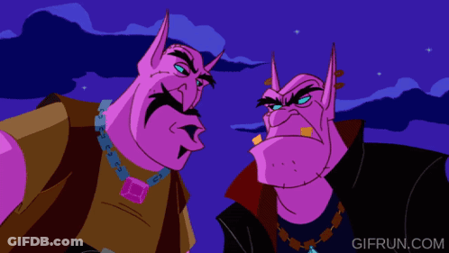 Cartoon Characters Standing Next To Each Other GIF