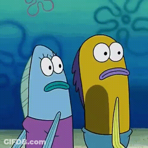 Cartoon Characters Standing Next To Each Other With SpongeBob Background GIF