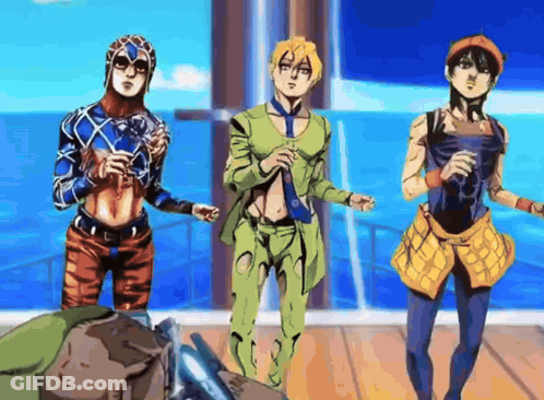 Cartoon Characters Standing On A Boat GIF