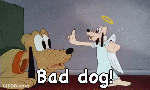 Cartoon Characters Standing On Porch Bad Dog GIF