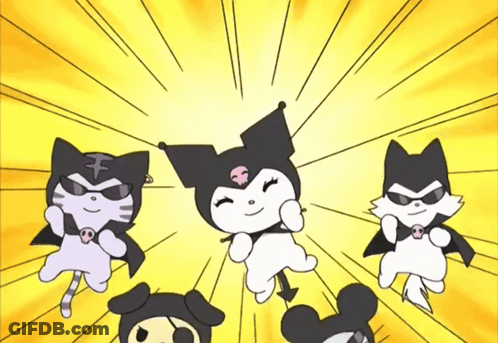 Cartoon Characters Standing Together GIF