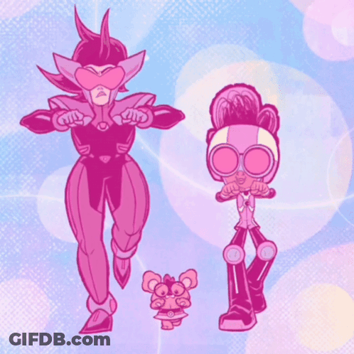 Cartoon Characters Standing Together GIF