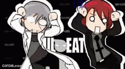 Cartoon Characters Standing Together Saying Kill Eat GIF
