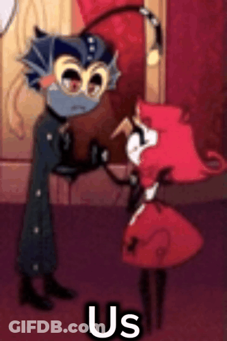 Cartoon Characters Standing Together Saying Us GIF