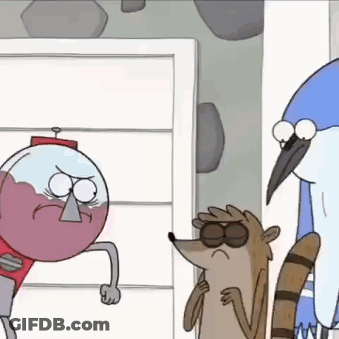 Cartoon Characters Standing Together GIF