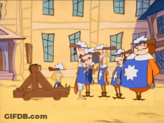Cartoon Characters Standing Together GIF