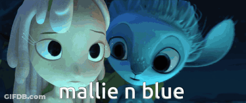 Cartoon Characters Standing Together With Words Mallie N Blue GIF