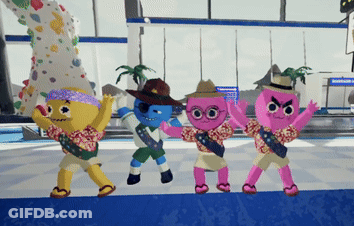 Cartoon Characters Standing With Arms Out GIF