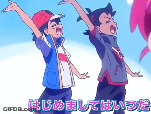 Cartoon Characters Standing With Arms Outstretched GIF