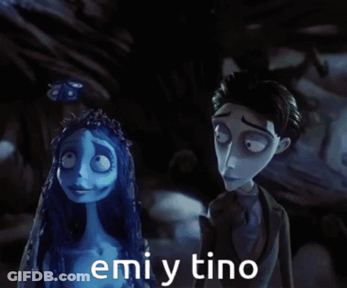 Cartoon Characters Standing With Emi Y Tino GIF