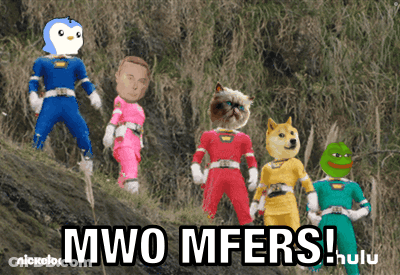 Cartoon Characters Standing With Mwo Mfers GIF
