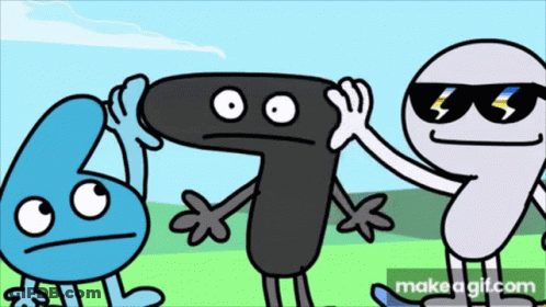 Cartoon Characters Standing With Sunglasses GIF