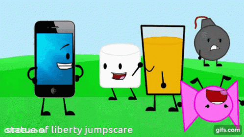 Cartoon Characters Statue Of Liberty Jumpscare GIF