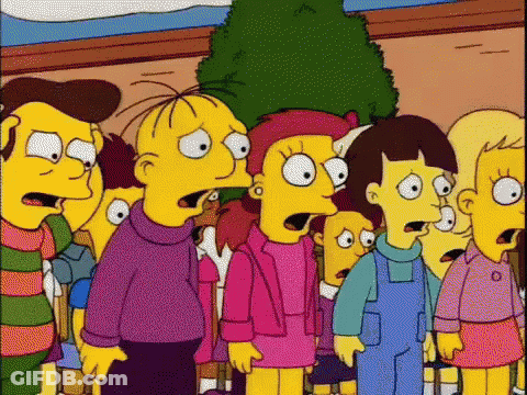Cartoon Characters Surprised By Christmas Tree GIF