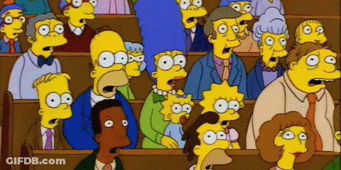 Cartoon Characters Surprised In Church GIF