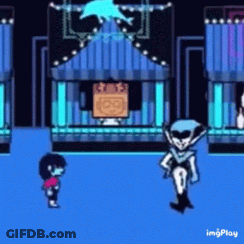 Cartoon Characters Talking In Video Game Building GIF