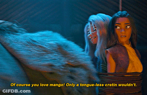 Cartoon Characters Tied Up Saying Of Course You Love Mango GIF