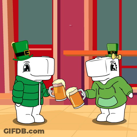 Cartoon Characters Toasting With Beer GIF