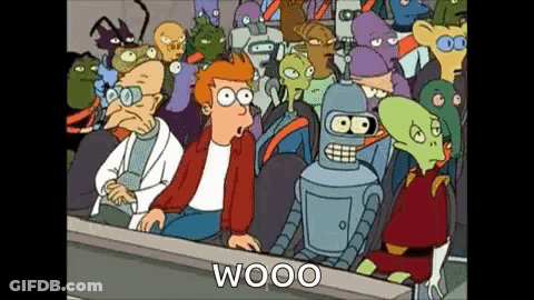 Cartoon Characters Watching Game In Stadium GIF