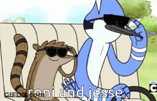 Cartoon Characters Wearing Sunglasses Roni And Jesse GIF