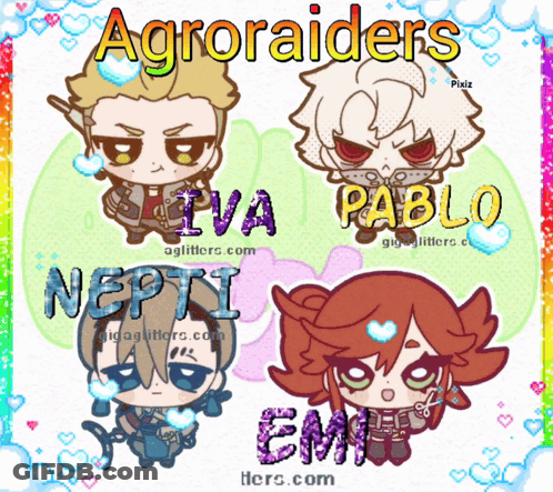 Cartoon Characters With Agroraiders GIF