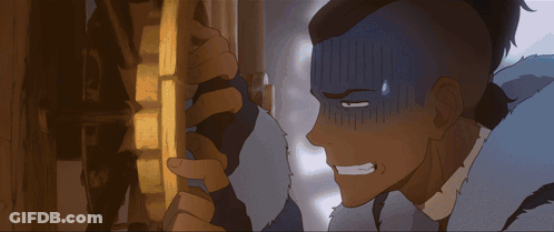 Cartoon Characters With Eyes Closed And Yellow Light GIF