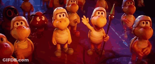 Cartoon Characters With Helmets Holding Spears GIF
