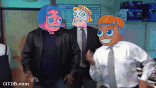 Cartoon Characters With Letter N On Head GIF