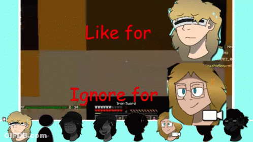 Cartoon Characters With Like For Ignore In Red GIF
