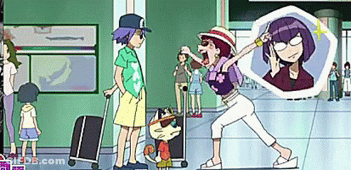 Cartoon Characters With Suitcase And Cat GIF