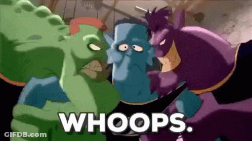 Cartoon Characters With Whoops GIF