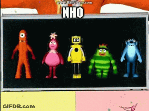 Cartoon Characters With Word Nho GIF
