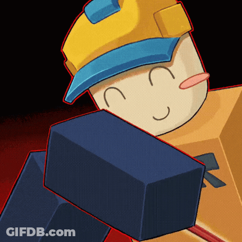 Cartoon Characters With Yellow And Blue Hats GIF