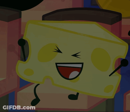 Cartoon Cheese With Face And Arms GIF
