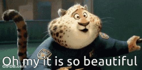 Cartoon Cheetah In Police Uniform Saying Oh My GIF