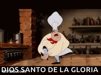 Cartoon Chef Dancing In Kitchen GIF